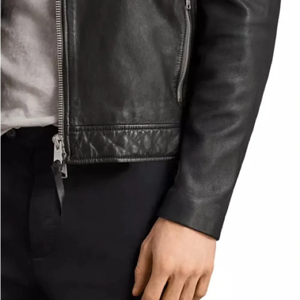 All Saints Black Leather Biker Jacket
